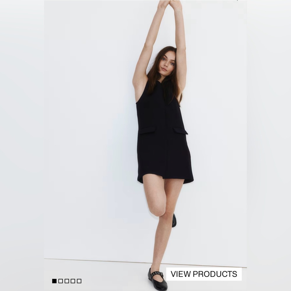 H&M black button down pocket detail sleeveless mini dress. Size medium. NWT